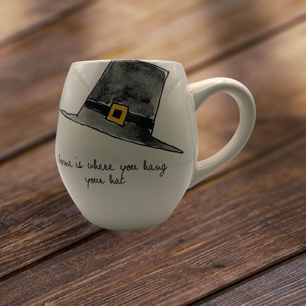 Rae Dunn‎ Home Is Where You Hang Your Hat Coffee Mug 18 oz